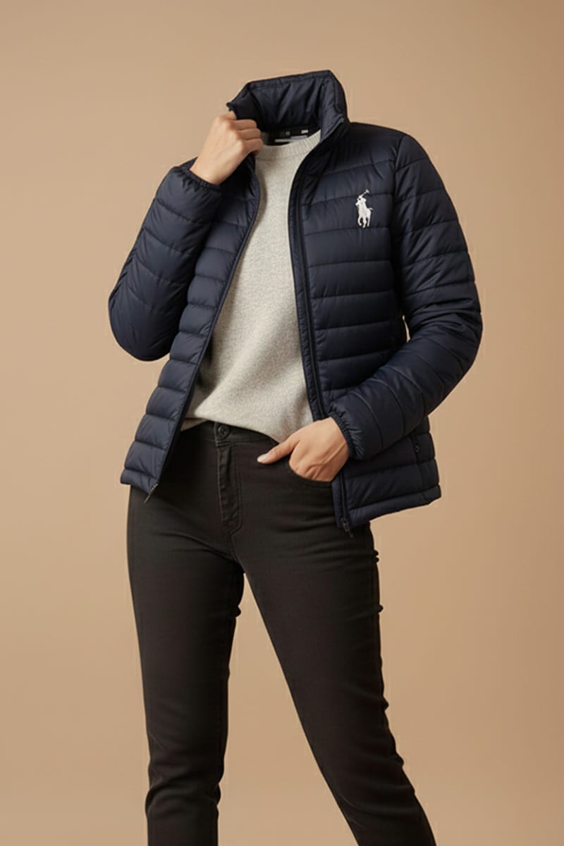 Puffer Jacket for Girl in Navy Blue